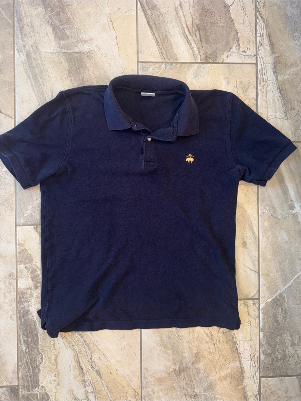 Brooks Brothers Navy Polo with Yellow Embroidered Crest